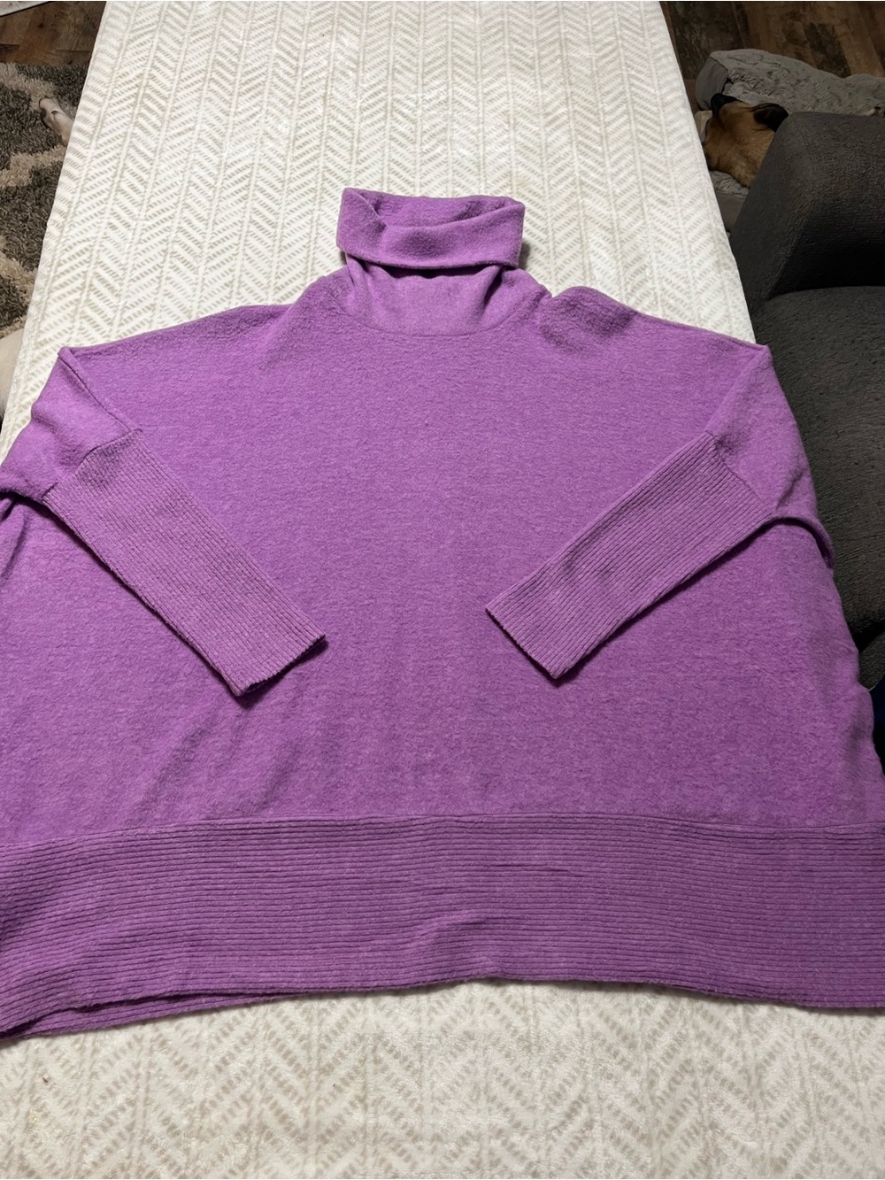 Zenana Outfitters Purple Turtleneck Oversized Sweater